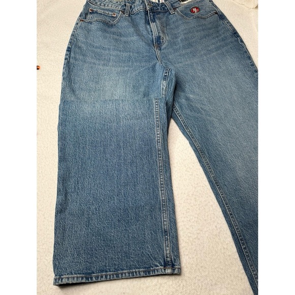 Abercrombie & Fitch High Rise 90s Relaxed San Francisco 49ers Jean Sz 31R NEW! - Picture 7 of 12